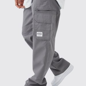 Fixed Ripstop Cargo Zip Trouser With Woven Tab