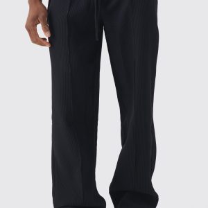 Elasticated Waist Relaxed Fit Pleated Trouser