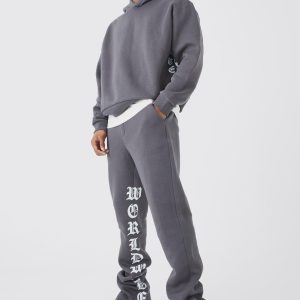 Oversized Boxy Printed Flared Tracksuit