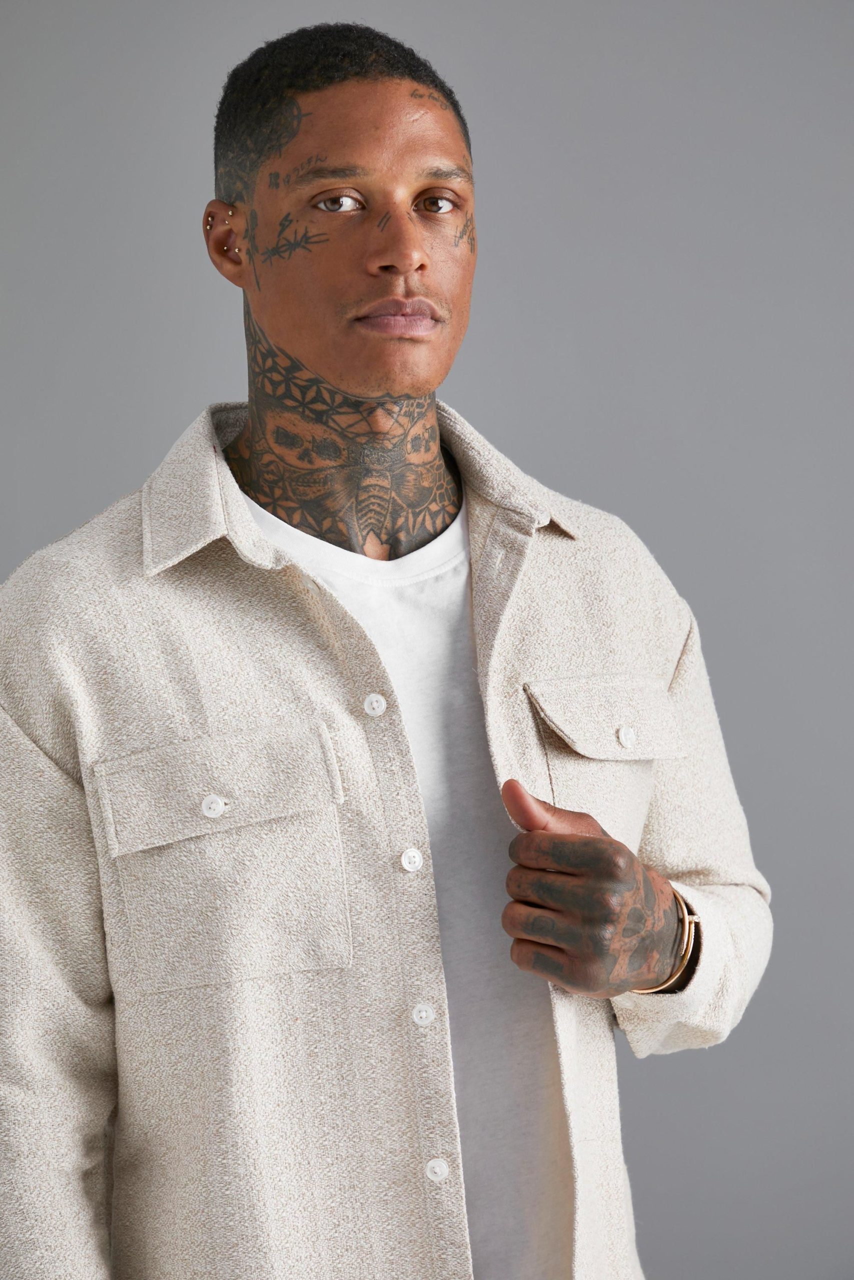 Boucle Heavyweight Overshirt - Image 4