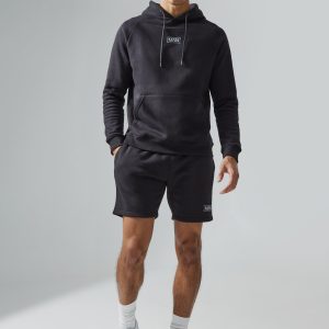 Regular Fit Man Active Gym Training Hoodie & Short Set