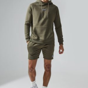 Regular Fit Man Active Gym Training Hoodie & Short Set
