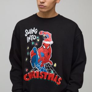 Oversized Christmas Spiderman License Sweatshirt