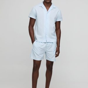 Regular Revere Linen Blend Shirt & Short Set