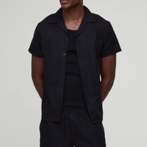 Regular Revere Linen Blend Shirt & Short Set