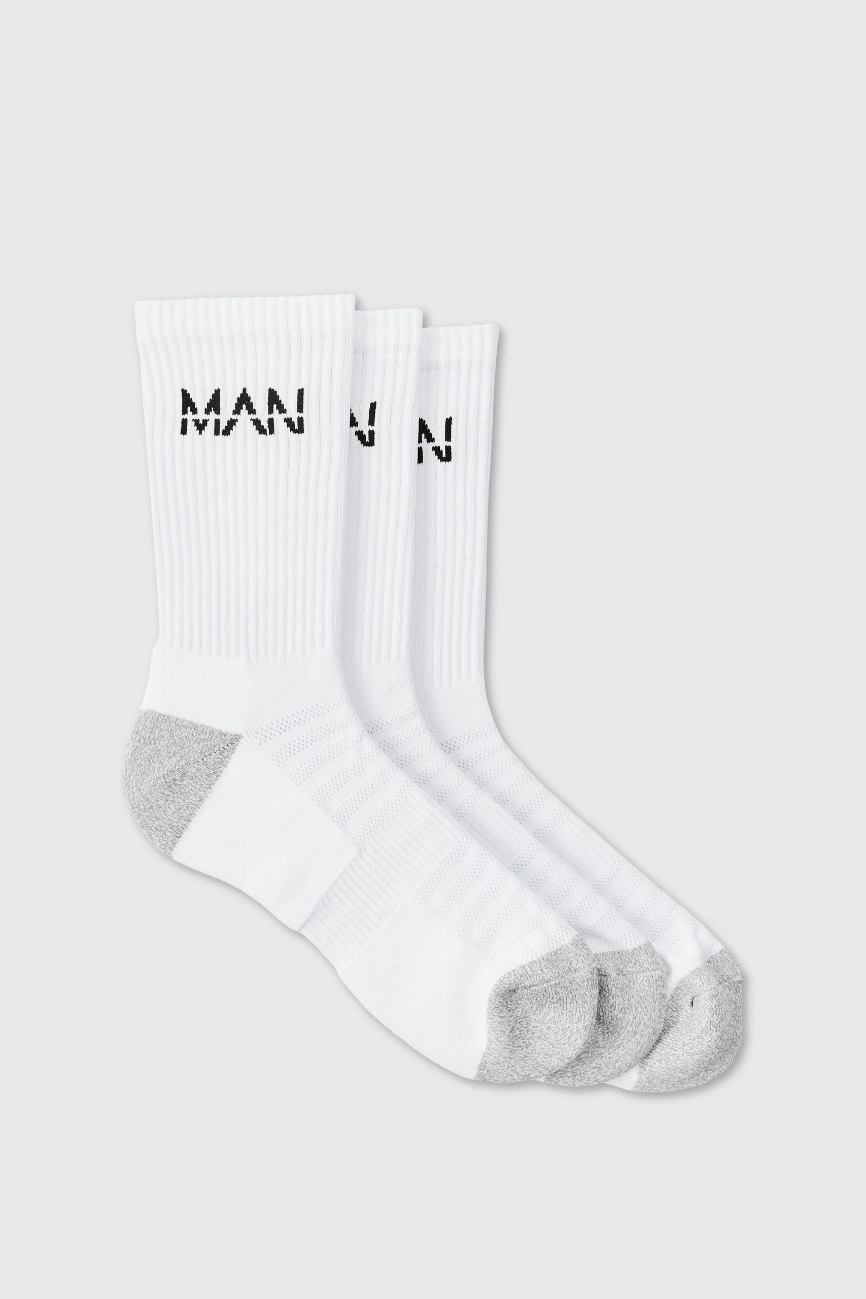 Man Active Cushioned Training Crew 3 Pack Socks