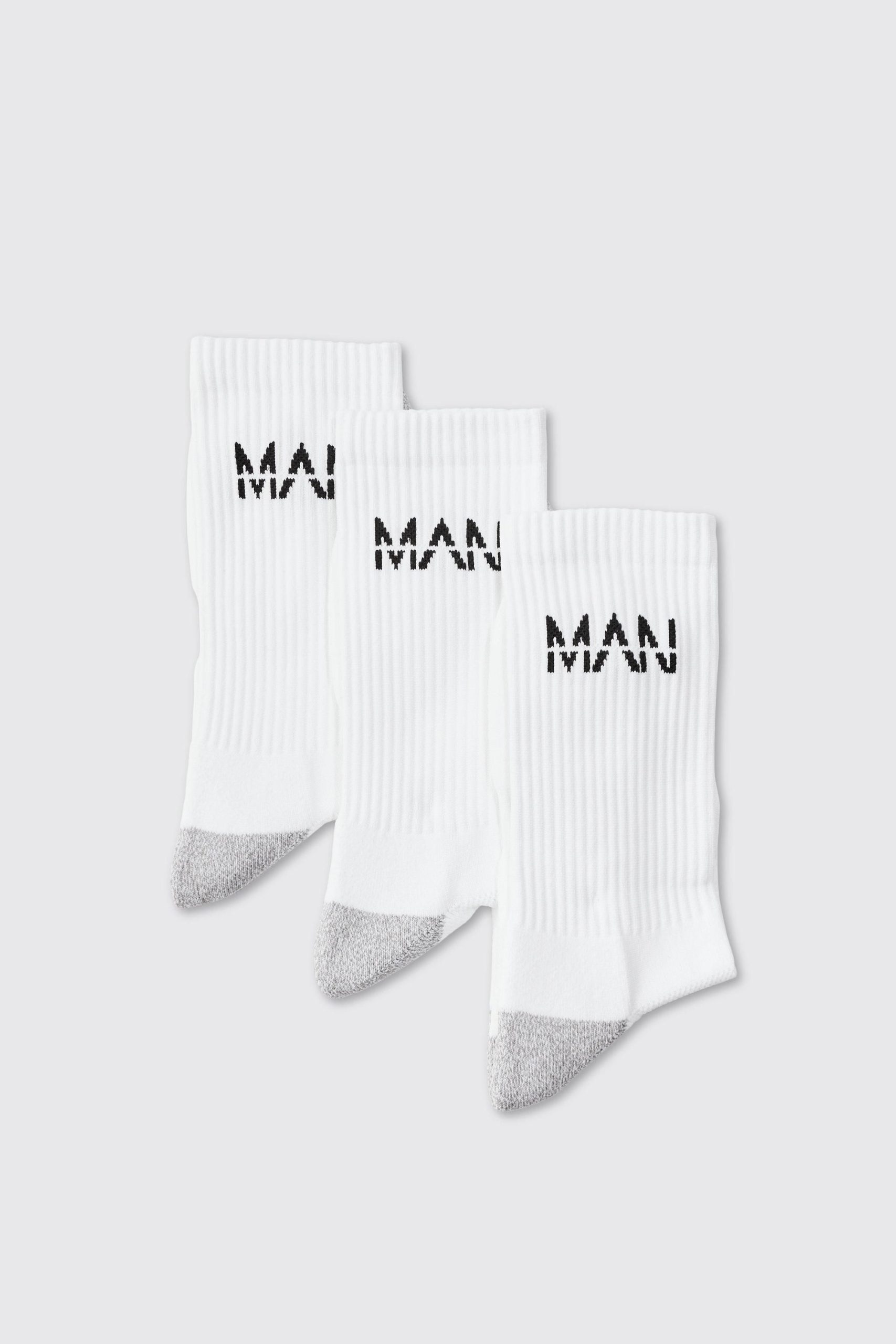 Man Active Cushioned Training Crew 3 Pack Socks - Image 4