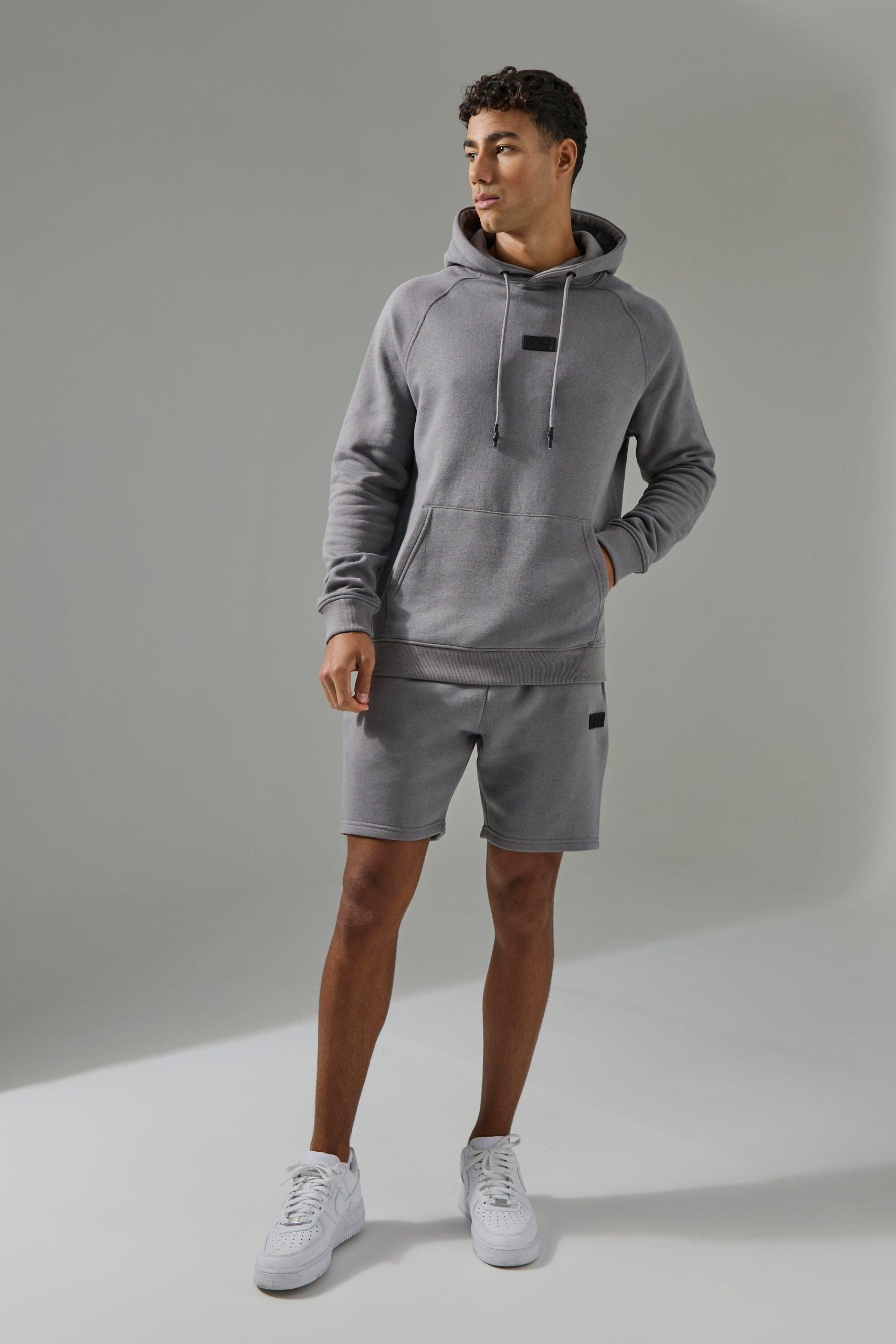 Regular Fit Man Active Hoodie & Short Tracksuit