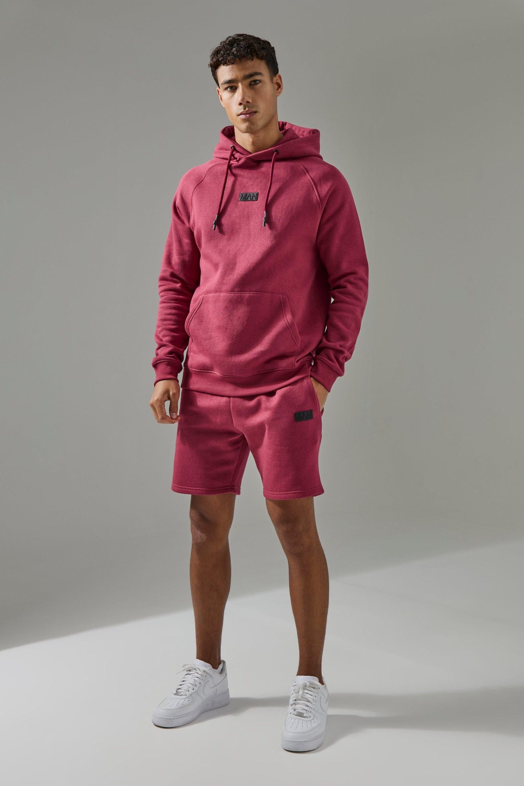 Regular Fit Man Active Hoodie & Short Tracksuit