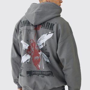 Oversized Linkin Park Wash License Hoodie