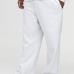 Plus Straight Leg Fit Joggers In Grey Marl