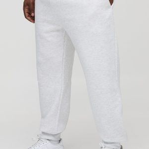 Plus Regular Fit Joggers In Grey Marl