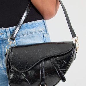 Genevieve Faux Leather Saddle Shoulder Bag