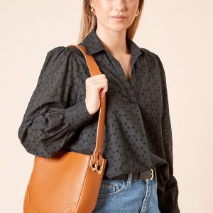 Berlin Faux Leather Shoulder Bag With Pouch
