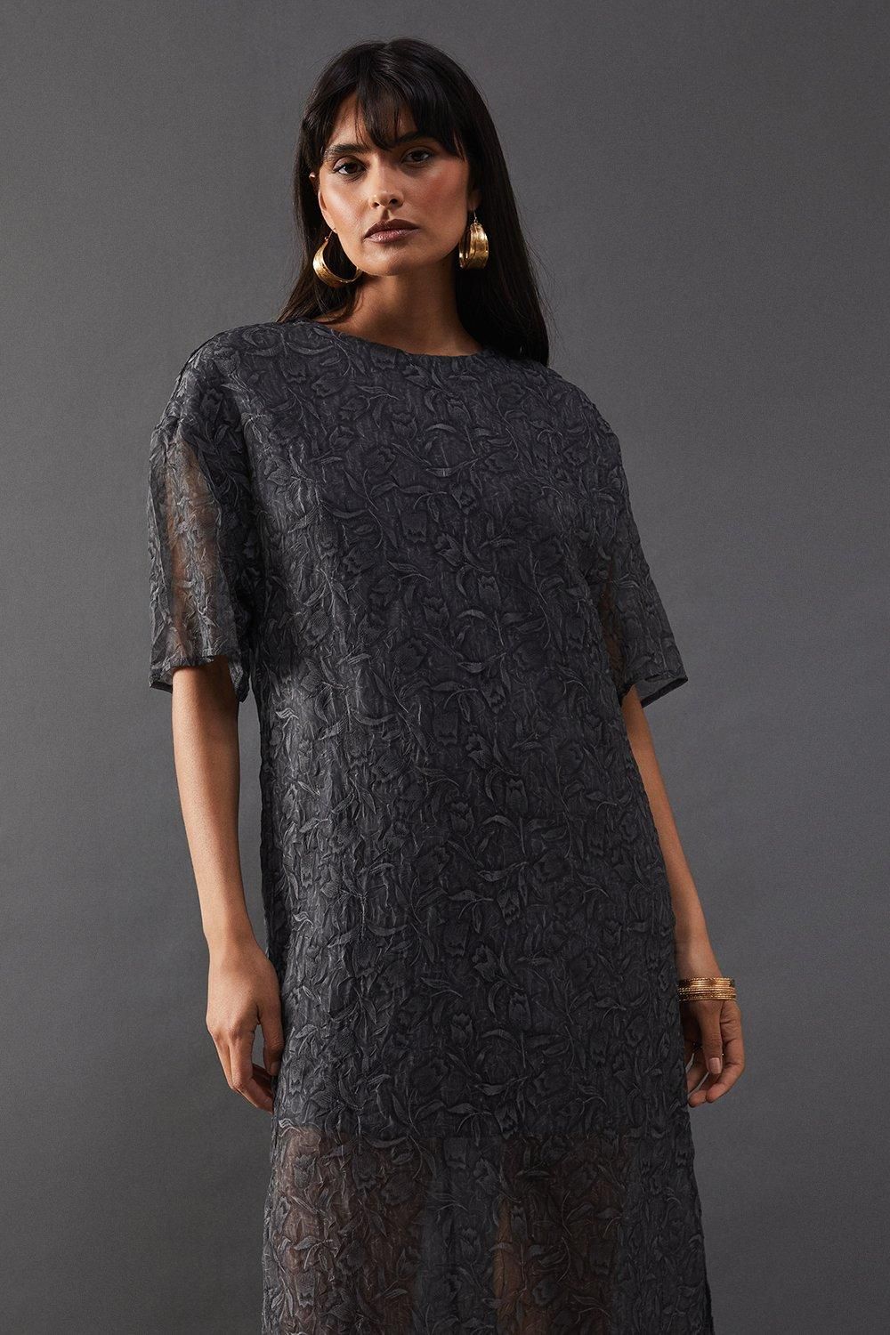 Premium Tissue Organza Midaxi T-shirt Dress - Image 2