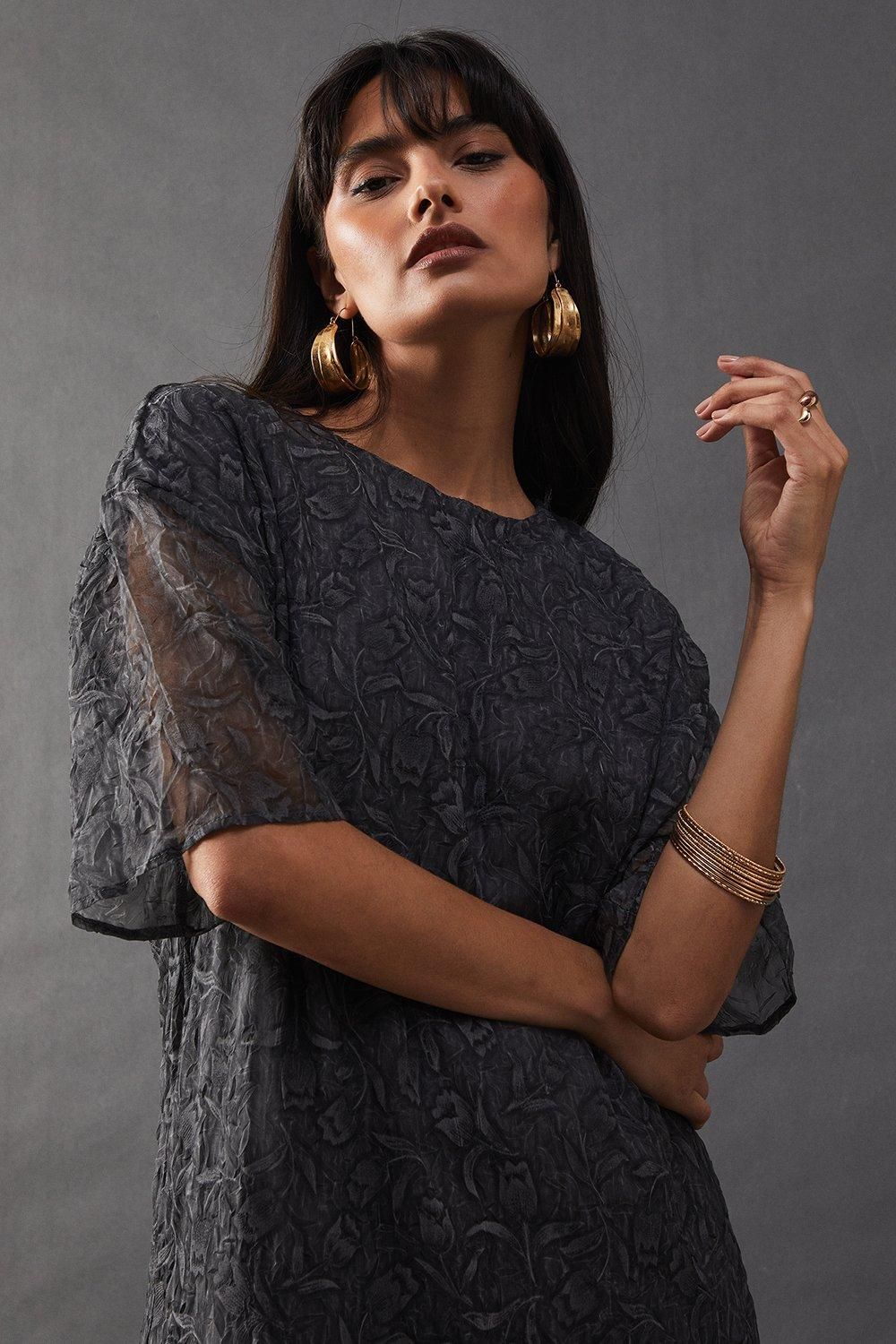 Premium Tissue Organza Midaxi T-shirt Dress - Image 4