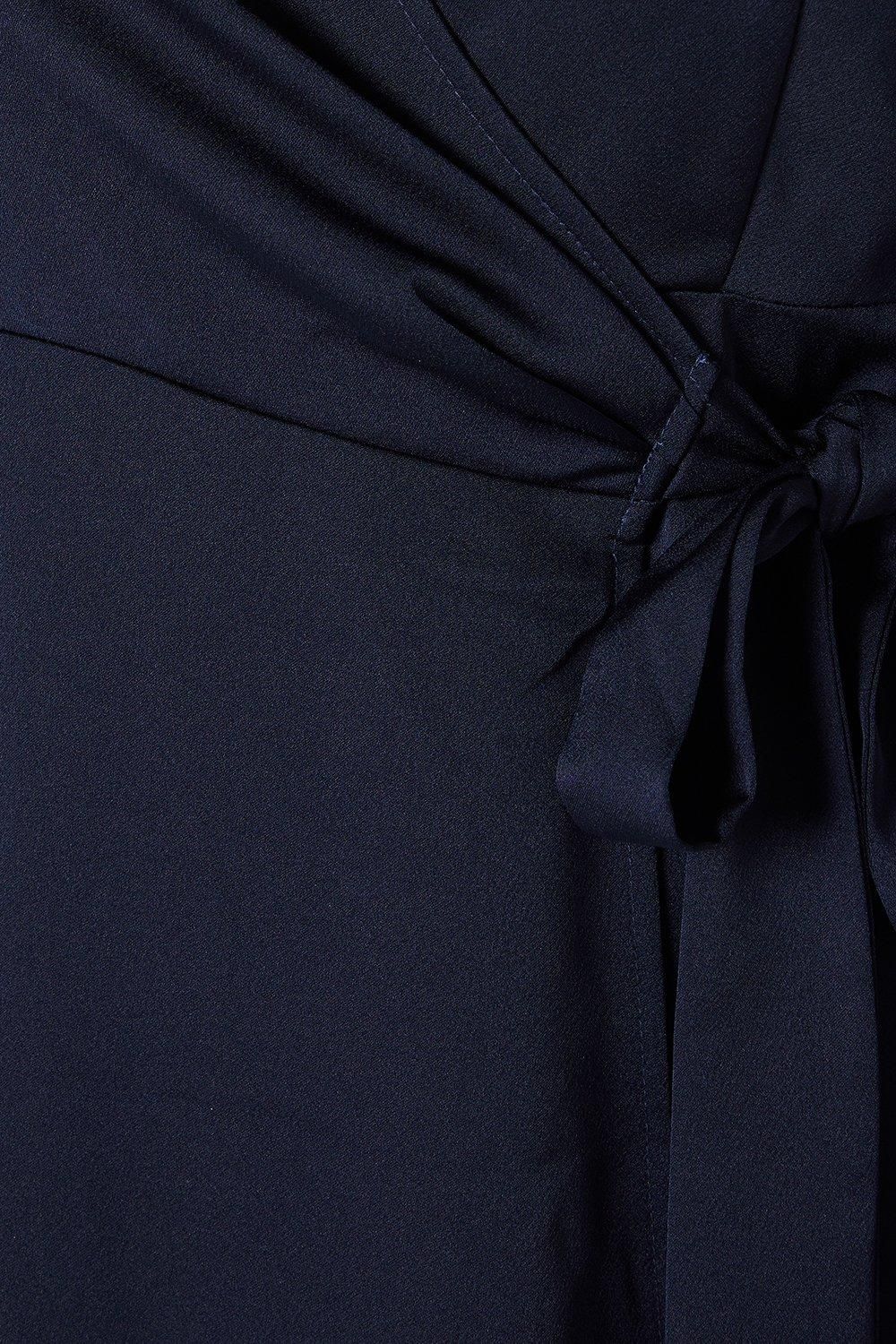 Lace Insert Wrap Midi Dress - Image 5