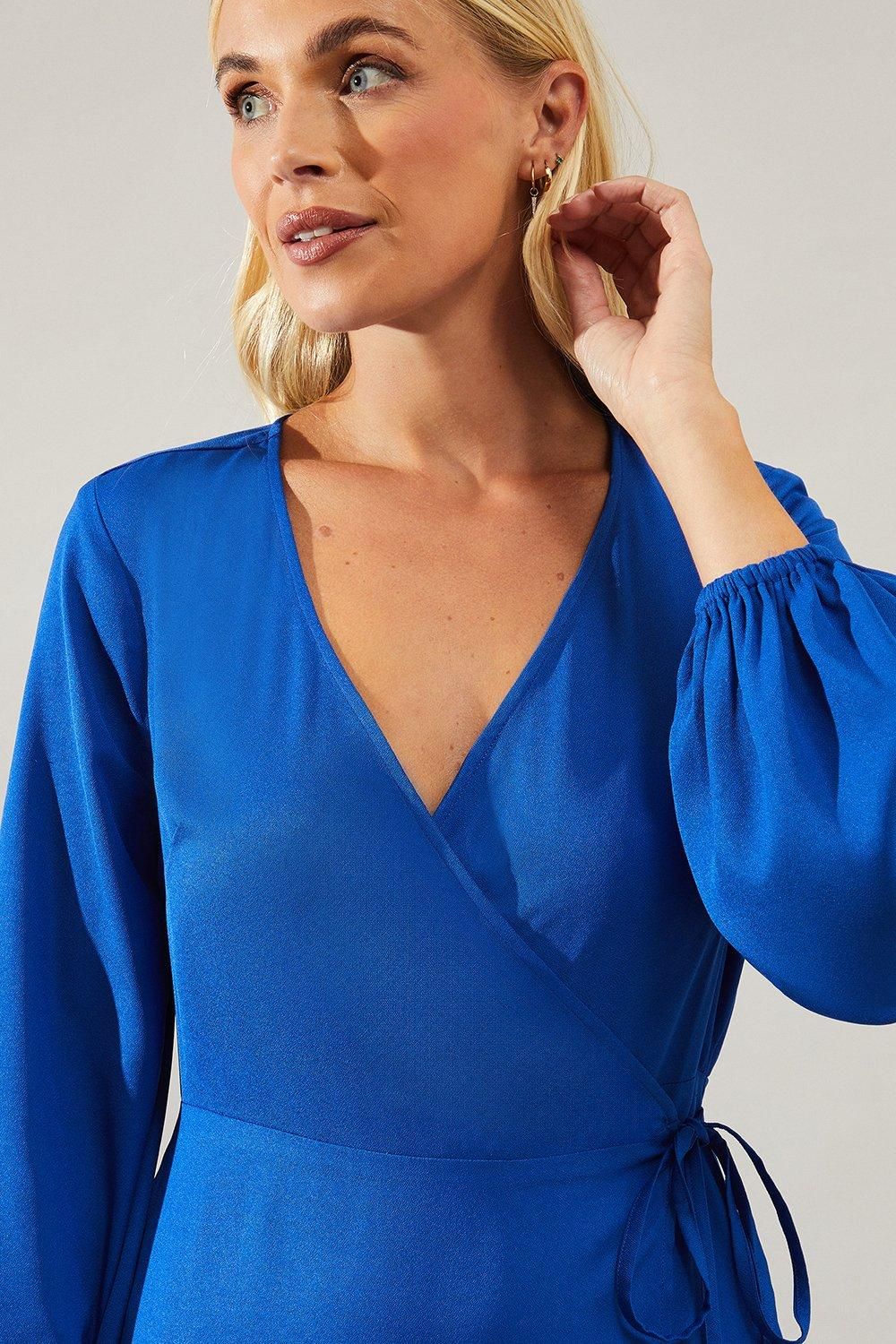 Petite Woven Wrap Dress - Image 2