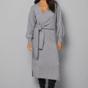 Slouchy Wrap Knitted Midi Dress