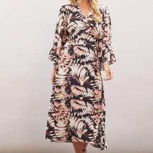 Petite Butterfly Print Viscose Wrap Dress