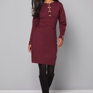 Double Button Knitted Midi Dress