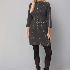Petite Stud Knit Jumper Dress