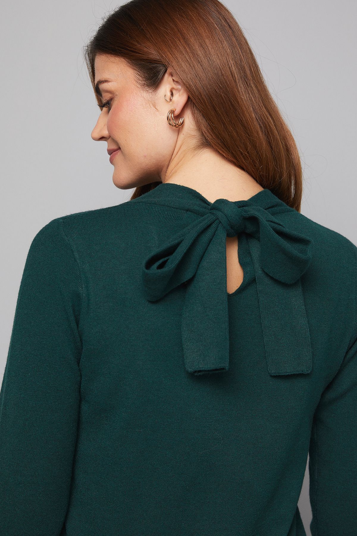 Green Wrap Neck Midi Dress - Image 2