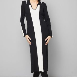 Colour Block Knitted Midi Dress
