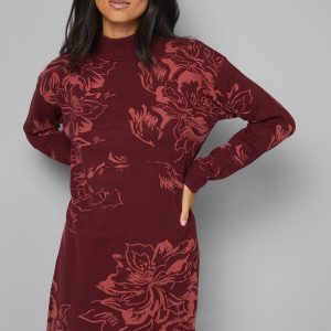 Floral Jacquard Knitted Dress