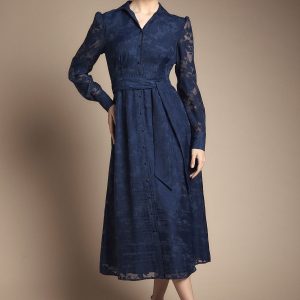 Floral Organza Belted Midi dress