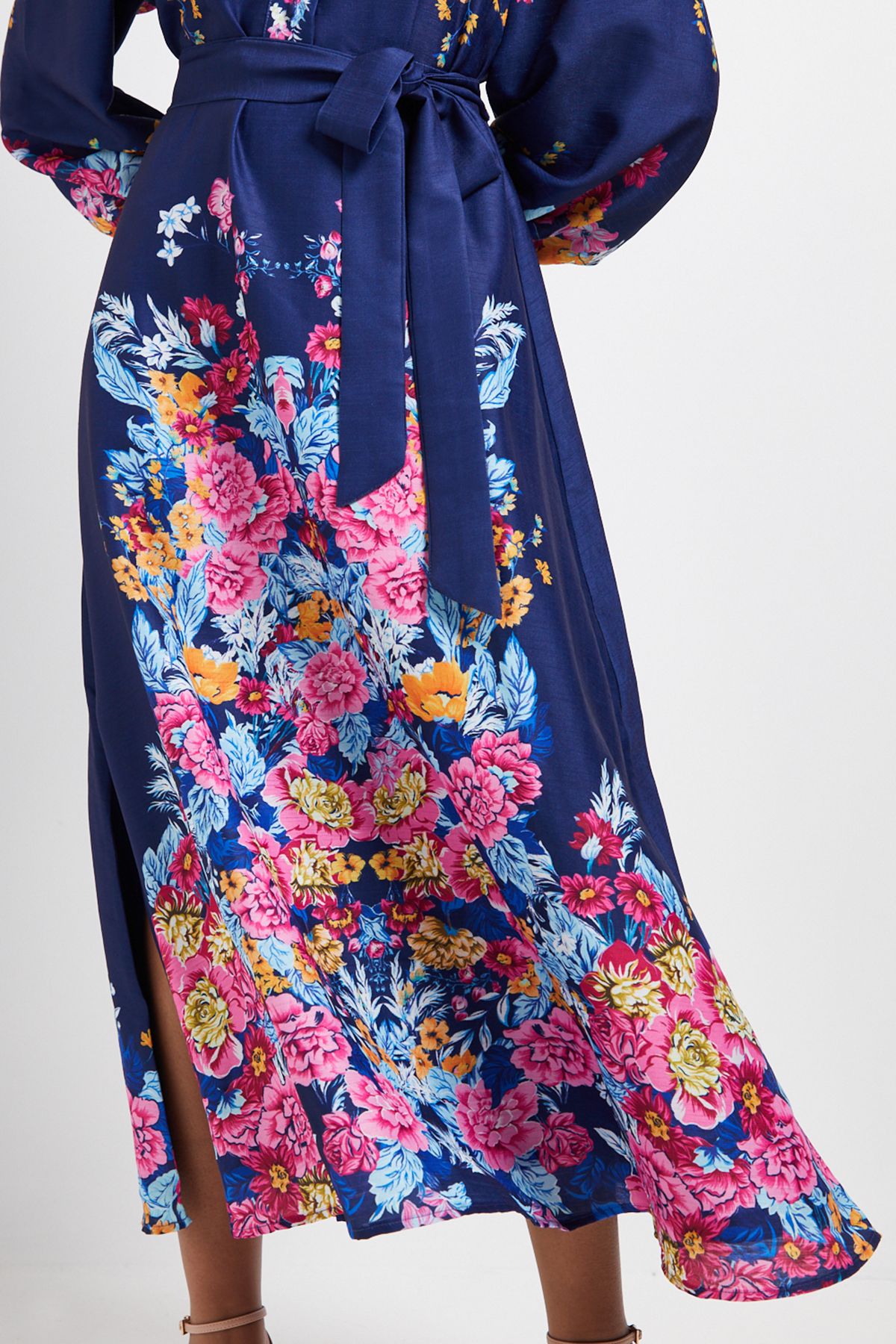 Petite Floral Western Belted Midi Shirt Dress - Image 4