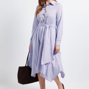 Stripe Belted Shirt Dress