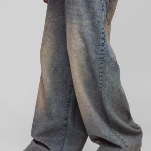 Plus Tinted Wash Baggy Jeans