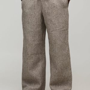Elasticated Wide Leg Boucle Trousers