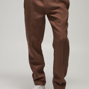 Elasticated Tapered Pintuck Turn Up Hem Trousers