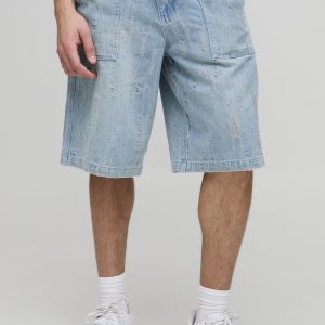 Distressed Denim Jorts
