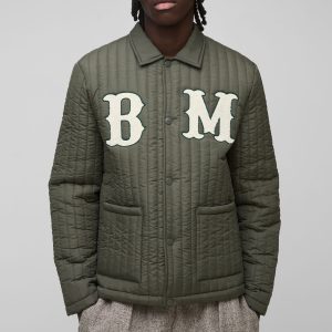 Regular Fit Quilted Applique Harrington Jacket