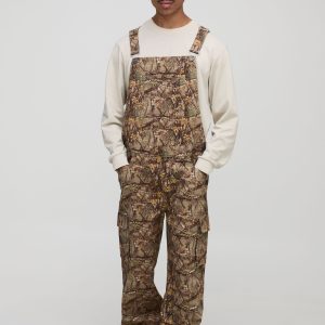 Forest Camo Cargo Pocket Relaxed Dungarees