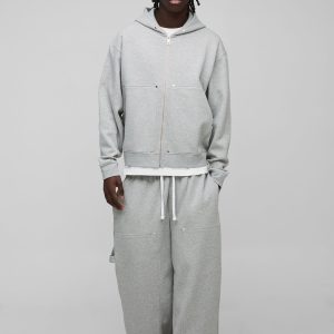 Oversized Boxy Carpenter Zip Through Hooded Tracksuit