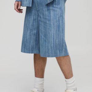 Regular Abstract Denim Jorts