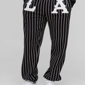 Relaxed LA Applique Pinstripe Joggers