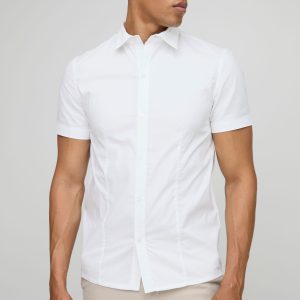 Slim Fit Basic Short Sleeve Collared