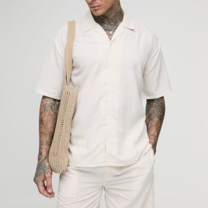 Tall Oversized Linen Look Shirt & Short Set