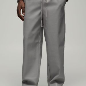 Relaxed Fit Elasticated Waist Embossed PU Trouser