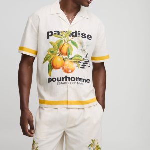 Oversized Paradise Linen Blend Shirt & Short Set