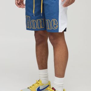Elasticated Waist Relaxed Mid Length Printed Nylon Shorts