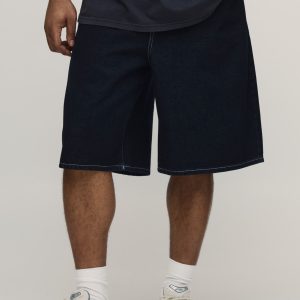Plus Contrast Embroidered Relaxed Fit Jorts