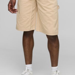 Relaxed Long Length Overdye Carpenter Shorts