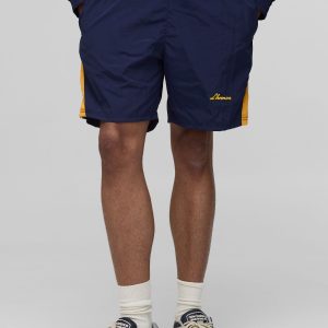 Elasticated Relaxed Fit Crinkle Colourblock Short