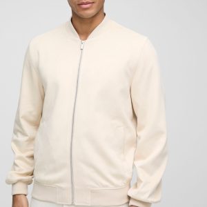 Faux Suede Regular Fit Bomber Jacket